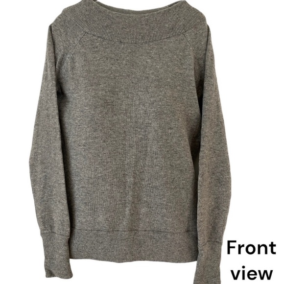 😍 ANN TAYLOR Gray MOCK Turtleneck WOOL CASHMERE Sweater size:S - Picture 6 of 6